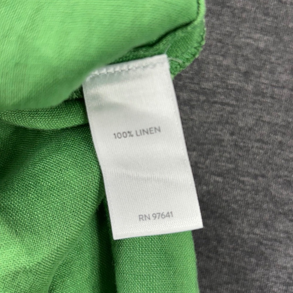 J Jill Shirt Womens 3X Linen Button Up  Relaxed Roll Tab Sleeve Green Coastal - Picture 9 of 11